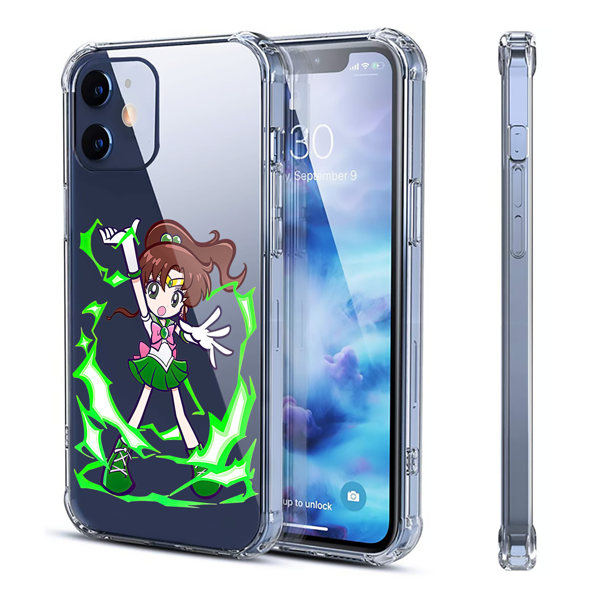 （画像用） 美少女戦士セーラームーン 木野 まこと きの まこと Sailor Moon Kino Makoto （セーラージュピター；Sailor Jupiter） 【iPhone 12シリーズ対応】透明スマホケース（クリアソフトケース）